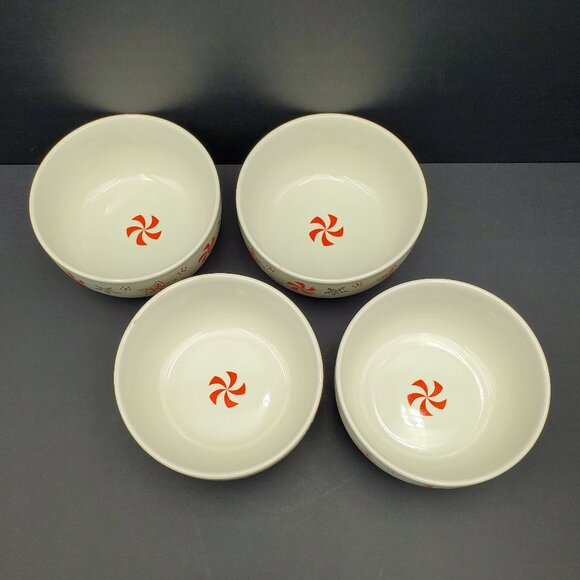 Temp-tations Holiday Seasonal Soup Cereal Bowls Snowflake Peppermint Bowls - Picture 3 of 7
